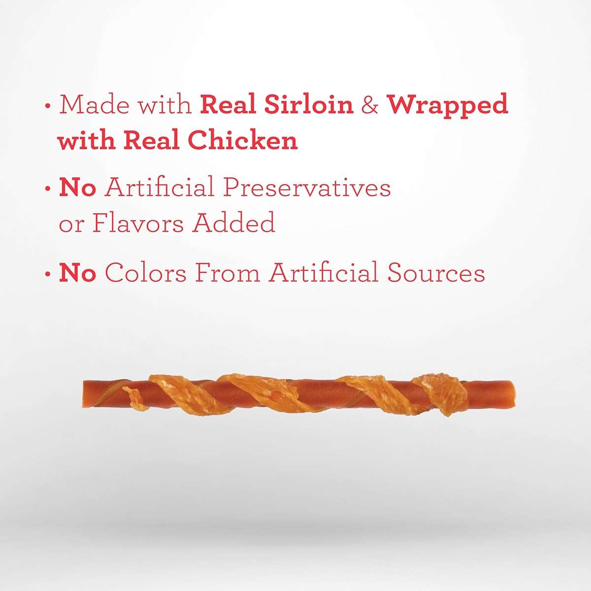DreamBone Chicken Wrapped Sirloin Twist Stick Dog Treats, Daily Rawhide-Free Chew, Digests Safely and Completely, with Real Protein, Chicken, Sirloin and Veggies, 15 Count - Image 4