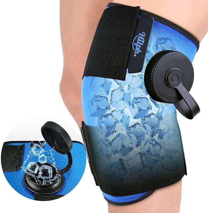 Hilph Knee Refillable Ice Bag for Injuries, Portable Travel Ice Pack with 2 Hours Long Lasting Cold for Knee Cold Therapy, Instant Relief for Replacement Surgery, Sports Injury, Swelling, Muscle Pain - Image 1