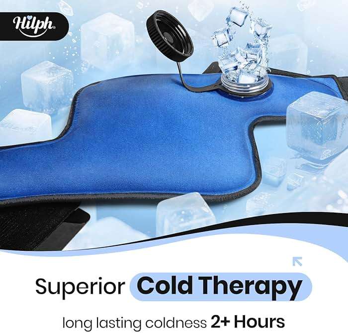 Hilph Knee Refillable Ice Bag for Injuries, Portable Travel Ice Pack with 2 Hours Long Lasting Cold for Knee Cold Therapy, Instant Relief for Replacement Surgery, Sports Injury, Swelling, Muscle Pain - Image 2