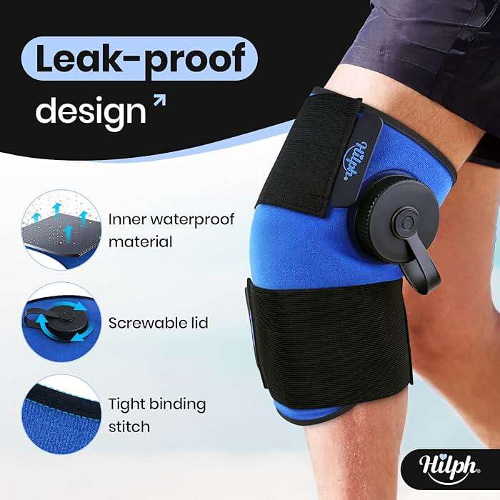 Hilph Knee Refillable Ice Bag for Injuries, Portable Travel Ice Pack with 2 Hours Long Lasting Cold for Knee Cold Therapy, Instant Relief for Replacement Surgery, Sports Injury, Swelling, Muscle Pain - Image 6