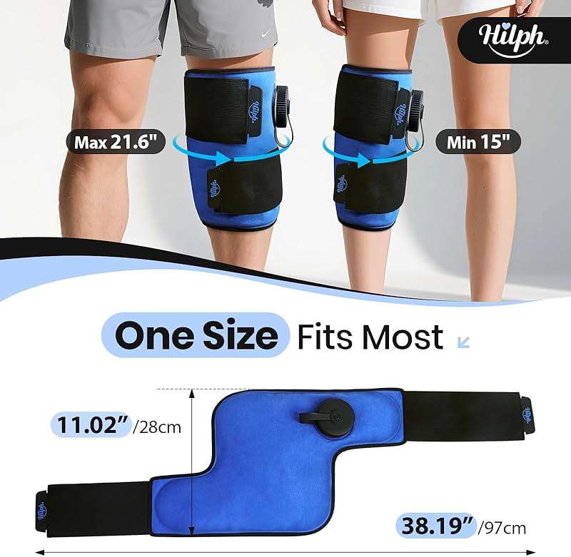 Hilph Knee Refillable Ice Bag for Injuries, Portable Travel Ice Pack with 2 Hours Long Lasting Cold for Knee Cold Therapy, Instant Relief for Replacement Surgery, Sports Injury, Swelling, Muscle Pain - Image 7