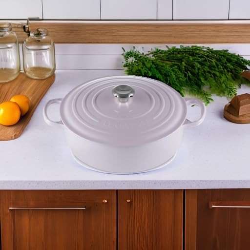 Le Creuset Enameled Cast Iron Signature Round Wide Dutch Oven, 6.75 qt., Shallot - Image 9