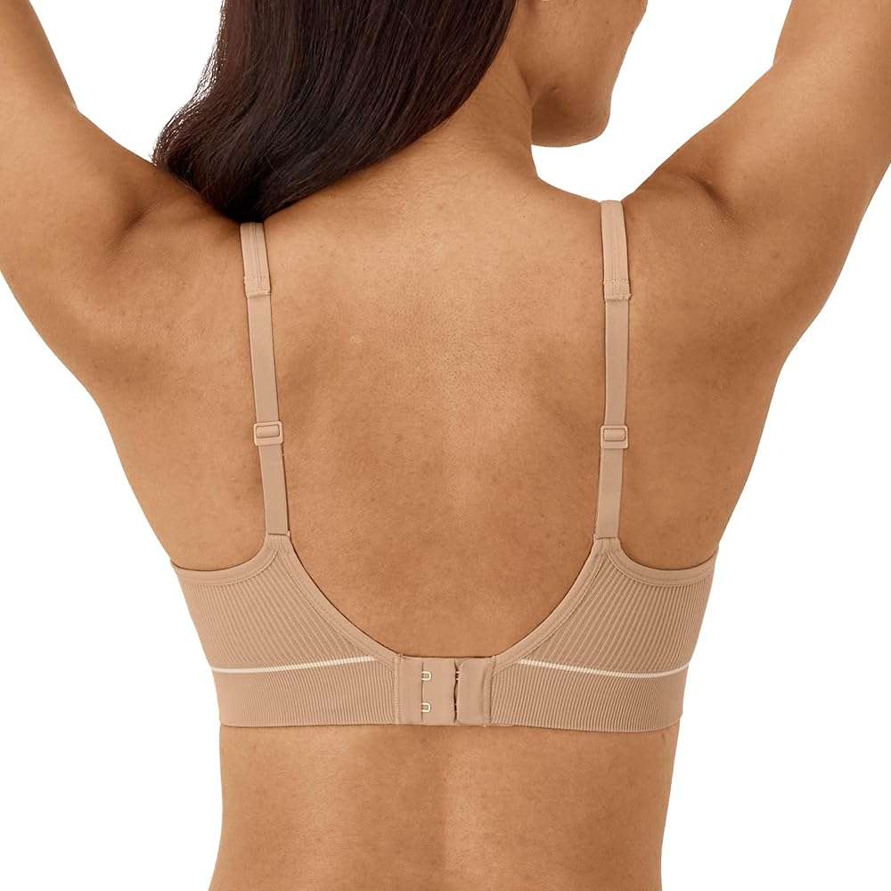Hanes Women's Seamless Wireless Bra, Originals Ribbed Contour Bras for Women, ComfortFlex Fit Bralettes, Full Coverage - Image 3