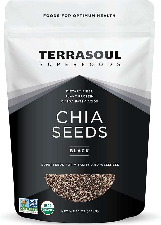 Terrasoul Superfoods Organic Black Chia, 16 oz - Chia Seeds | Superseed Boost for Energy & Wellness - Image 1