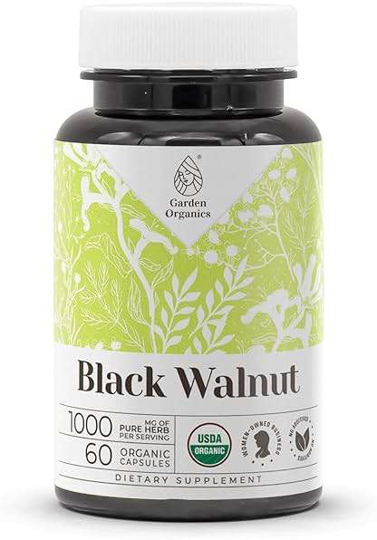 Black Walnut USDA Organic 60 Capsules | High-Potency Natural Supplement | Certified Organic Vegetarian Capsules and Organic Black Walnut (Juglans Nigra) Dried Hull (60 Capsules) - Image 1
