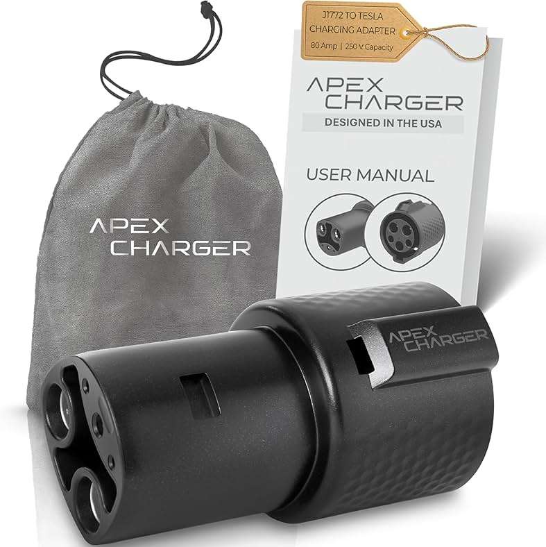 *FOR TESLA ONLY* ApexCharger PRO 1 connector: J1772 to Tesla Adapter. Converts portable, mobile & level 2 wall mounted AC electric vehicle charging stations to NACS. Exterior accessories Model S Y 3 X - Image 1