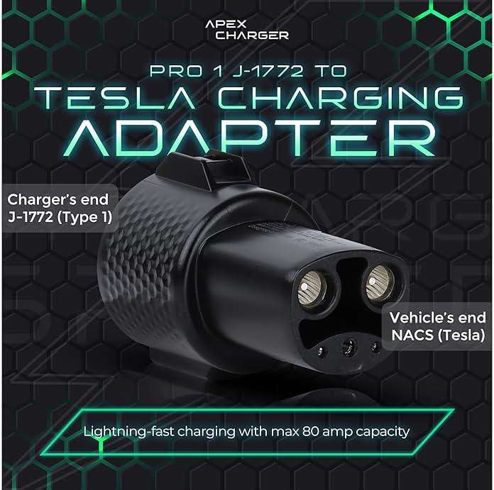 *FOR TESLA ONLY* ApexCharger PRO 1 connector: J1772 to Tesla Adapter. Converts portable, mobile & level 2 wall mounted AC electric vehicle charging stations to NACS. Exterior accessories Model S Y 3 X - Image 2