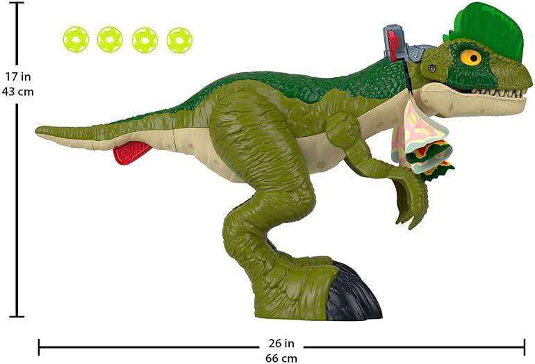 Fisher-Price Imaginext Jurassic World Dinosaur Toy Thrash Attack Dilophosaurus 16+ Inch with Lights & Sounds for Pretend Play Kids Ages 3+ Years - Image 2