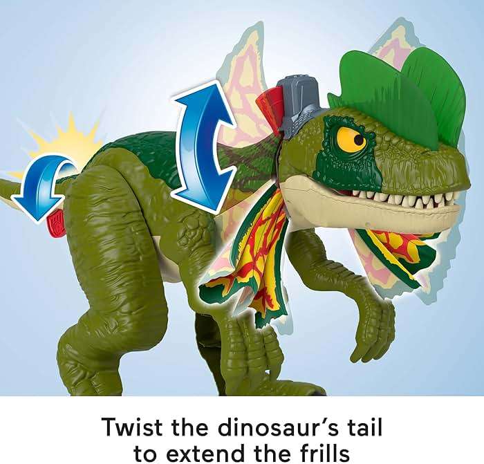 Fisher-Price Imaginext Jurassic World Dinosaur Toy Thrash Attack Dilophosaurus 16+ Inch with Lights & Sounds for Pretend Play Kids Ages 3+ Years - Image 4