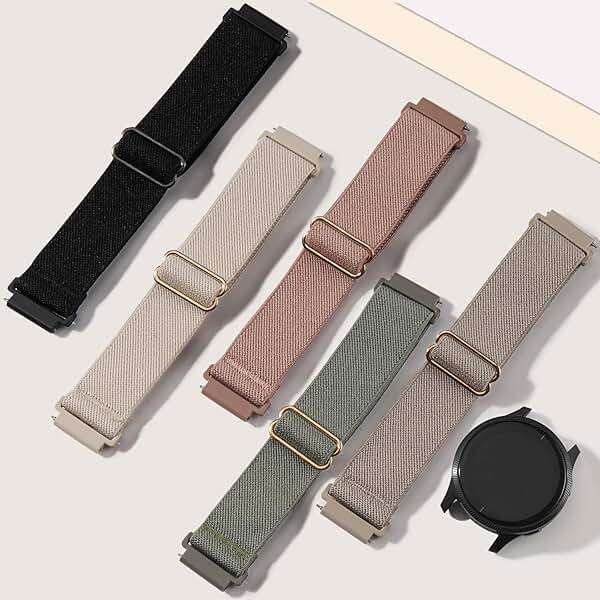 Kollody 5 Pack Nylon Watch Bands Compatible with Garmin Venu 3S/Venu 4(41mm)/2S/Forerunner 265S 42mm,18mm Soft Stretchy Sport Strap for Garmin Vivoactive 4S 40mm/Forerunner 255S 41mm Women Men - Image 2