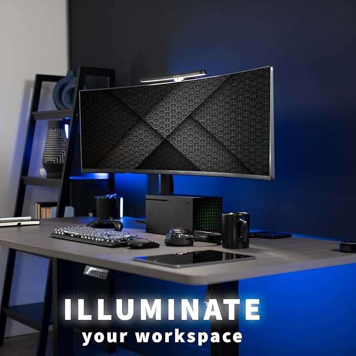 VIVO Universal LED Curved Computer Monitor Light Bar, USB Powered Screen Lamp for Home Office, 5 Level Adjustable Brightness and Temperature Reading Light, Black, Desk-LTSB2 - Image 4