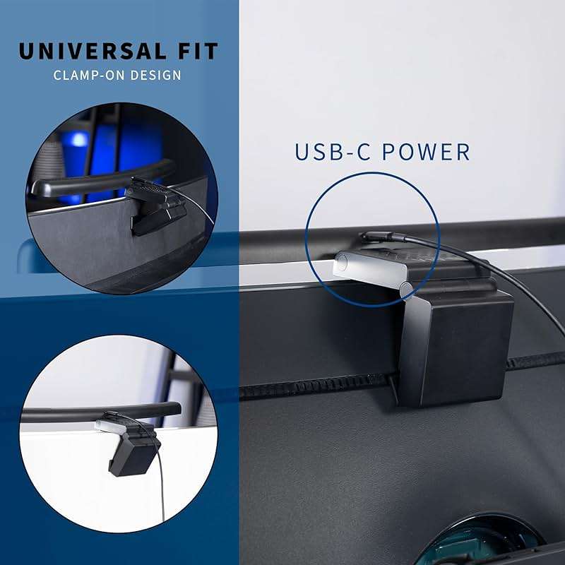 VIVO Universal LED Curved Computer Monitor Light Bar, USB Powered Screen Lamp for Home Office, 5 Level Adjustable Brightness and Temperature Reading Light, Black, Desk-LTSB2 - Image 6