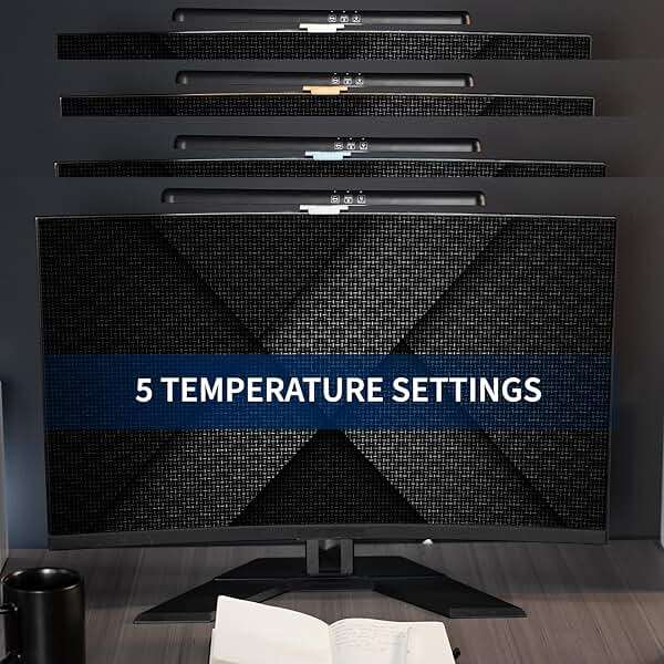 VIVO Universal LED Curved Computer Monitor Light Bar, USB Powered Screen Lamp for Home Office, 5 Level Adjustable Brightness and Temperature Reading Light, Black, Desk-LTSB2 - Image 8