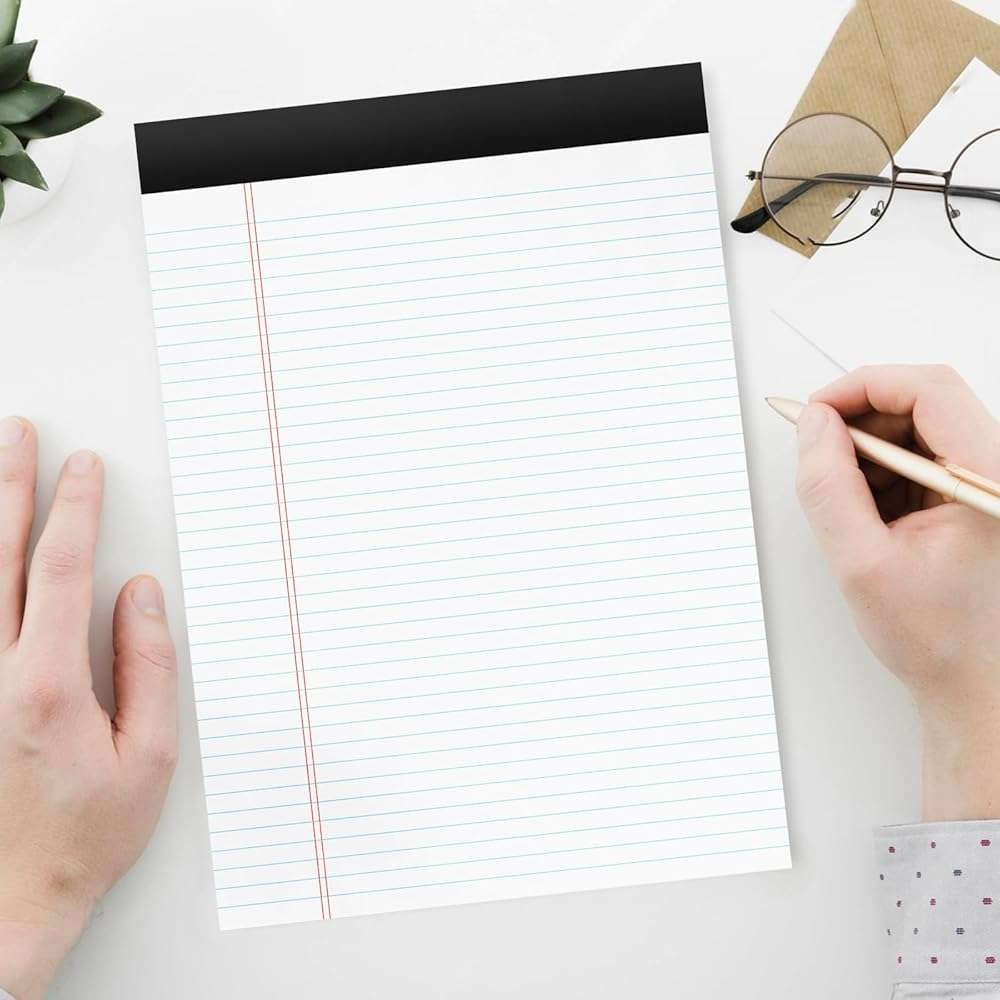 AILZFEI 12 Pack of Legal Pads 8.5 x 11.75 College Ruled Notebook White Paper Note Pad Narrow Ruled 30 Sheets Notepads Perforated Writing Pad Clear Print 8x11 Legal Pads Pads of Paper - Image 2