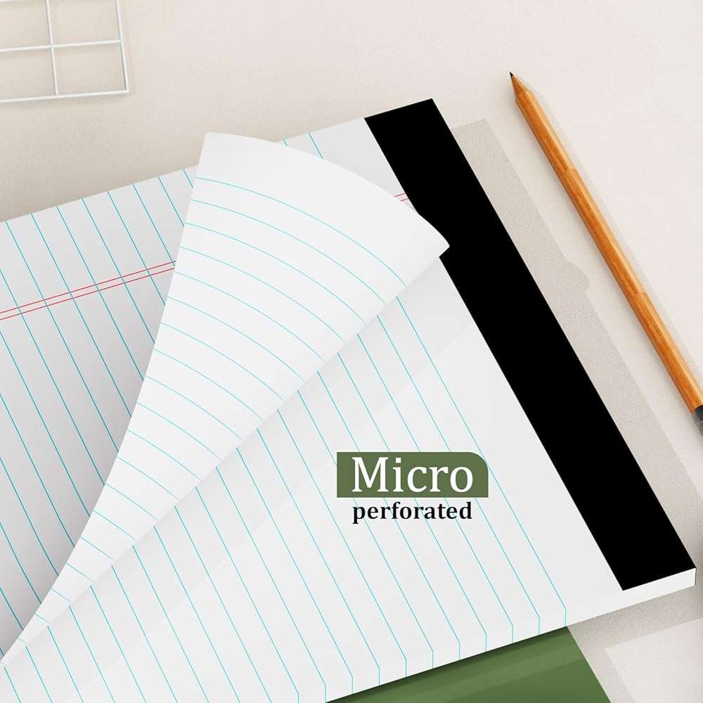 AILZFEI 12 Pack of Legal Pads 8.5 x 11.75 College Ruled Notebook White Paper Note Pad Narrow Ruled 30 Sheets Notepads Perforated Writing Pad Clear Print 8x11 Legal Pads Pads of Paper - Image 6