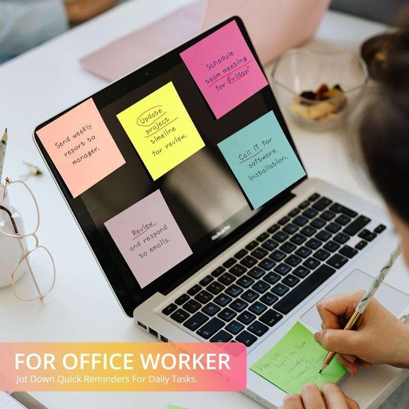 Sticky Notes, 12 Pads, 3x3 inches, Soft Pastel Self-Stick Note Pads, Perfect for Office, Study, and Daily Life Organization - Soft Pastel - Image 6