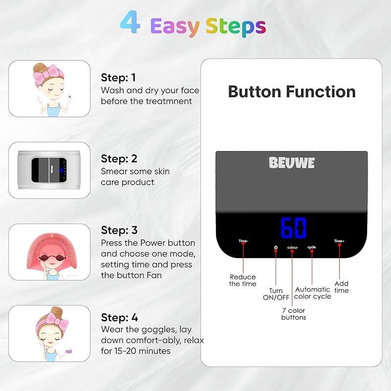 Red-Light-Therapy-for-Face，Led Face Mask Light Therapy Red & Blue Rejuvenation Tool SPA Equipment Led Neck Body Hand Mask for Skincare at Home - Image 5
