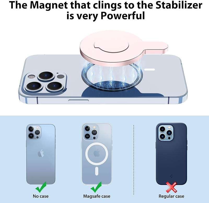 Aerbeis Magnetic Phone Clamp for DJI, Adapter Mount for Gimbal Stabilizer Osmo Mobile 8P 8 7 7P SE 6 5 4, for DJI OM Quick Release Mount Accessories Fit for Magsafe iPhone Android Smartphone - Image 6