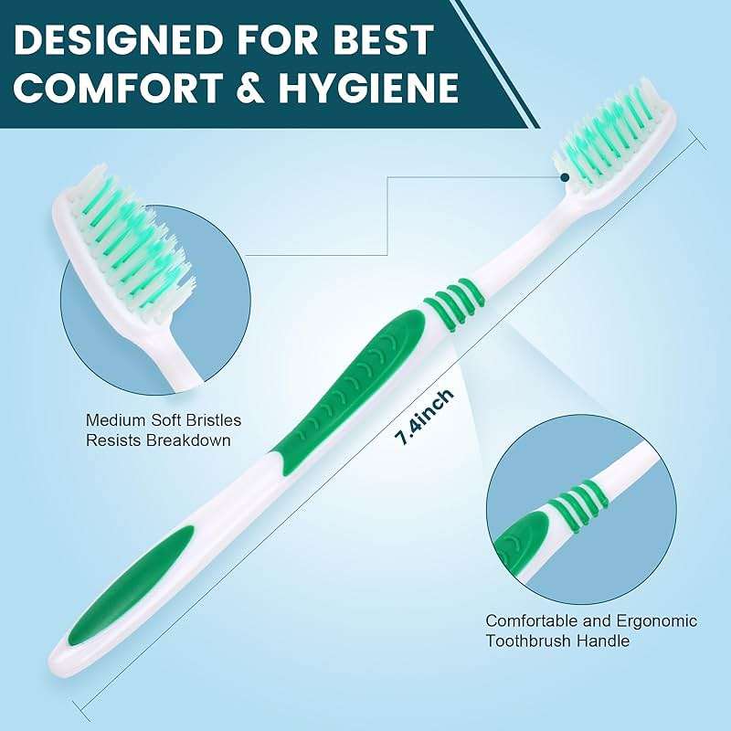 Navona 150 PCS Premium Individually Wrapped Bulk Toothbrush Pack, Disposable Toothbrushes, Kids Toothbrush, Medium Soft Bristle Toothbrushes, Ergonomics Handle, Perfect for Travel Hotel Donation - Image 3