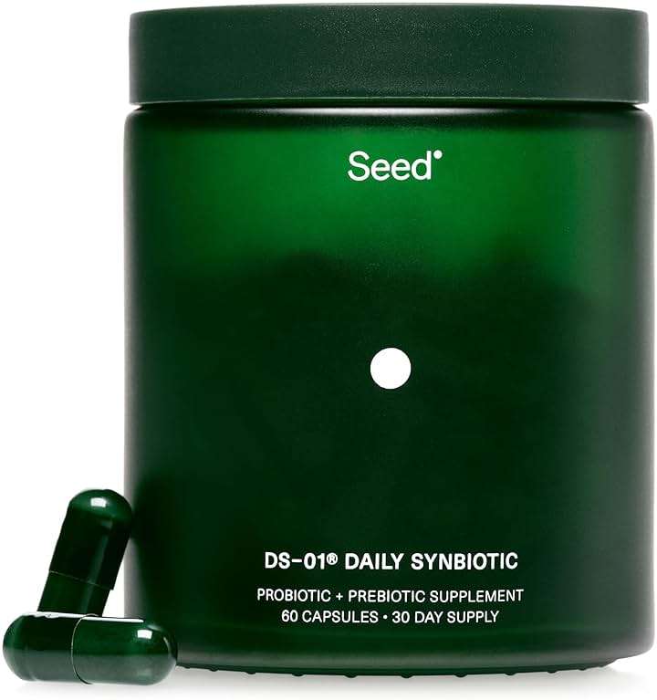 Seed DS-01 Daily Synbiotic - Prebiotic and Probiotic for Women & Men - Digestive Health, Gut Health, Immune Support, Bloating & Constipation Relief - Vegan & Shelf-Stable - 30-Day Starter (60ct) - Image 1