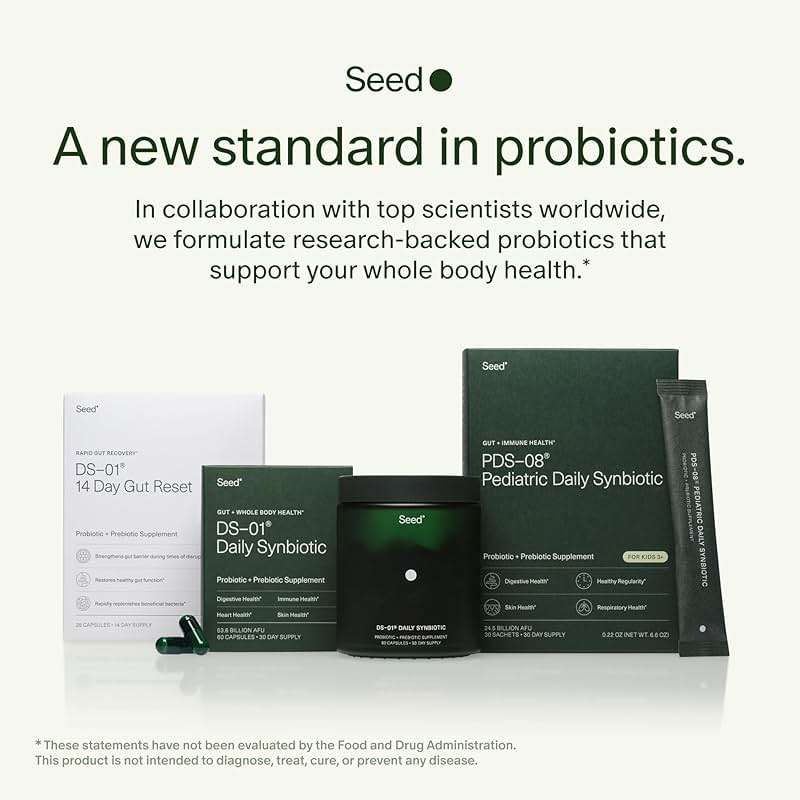 Seed DS-01 Daily Synbiotic - Prebiotic and Probiotic for Women & Men - Digestive Health, Gut Health, Immune Support, Bloating & Constipation Relief - Vegan & Shelf-Stable - 30-Day Starter (60ct) - Image 8