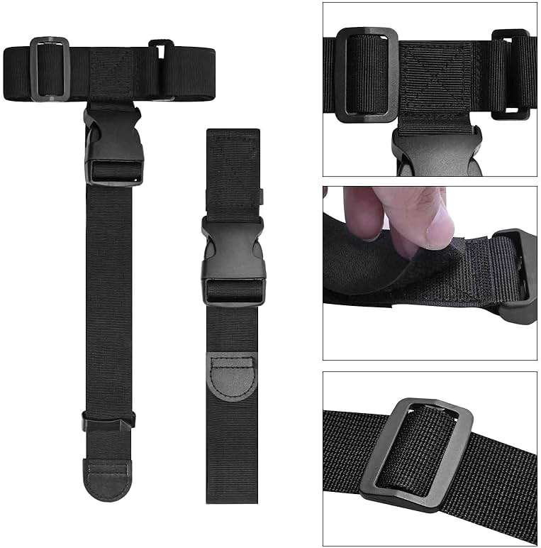 Add a Bag Luggage Strap - Heavy Duty Adjustable Suitcase Belt - Travel Accessory for 3 pcs Luggage Connecting - 3 Pack 1.5" W (Black) - Image 2