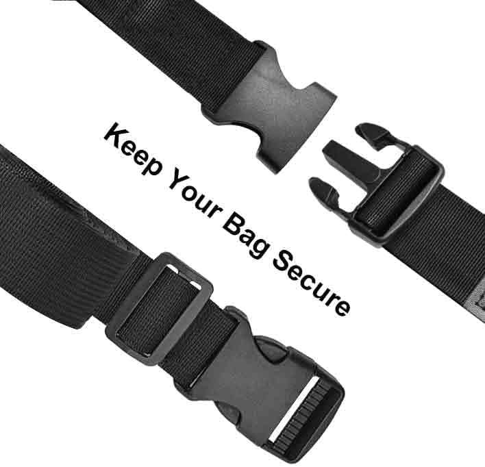 Add a Bag Luggage Strap - Heavy Duty Adjustable Suitcase Belt - Travel Accessory for 3 pcs Luggage Connecting - 3 Pack 1.5" W (Black) - Image 3