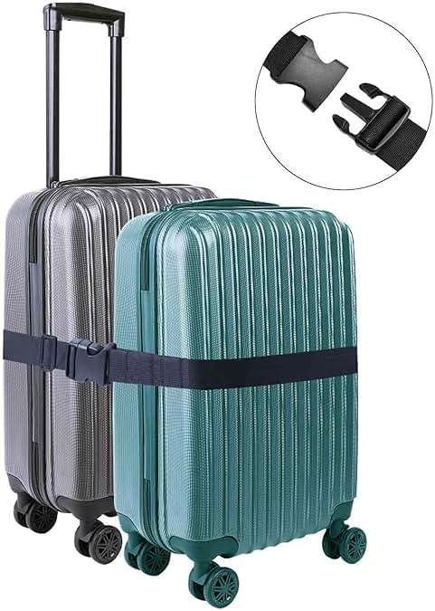 Add a Bag Luggage Strap - Heavy Duty Adjustable Suitcase Belt - Travel Accessory for 3 pcs Luggage Connecting - 3 Pack 1.5" W (Black) - Image 4