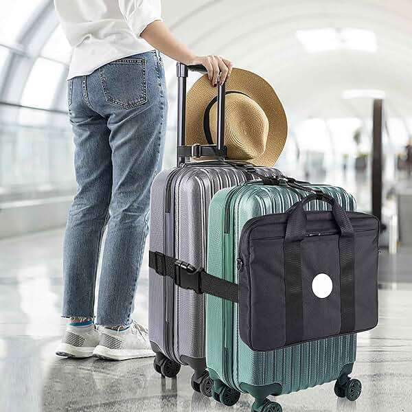 Add a Bag Luggage Strap - Heavy Duty Adjustable Suitcase Belt - Travel Accessory for 3 pcs Luggage Connecting - 3 Pack 1.5" W (Black) - Image 6