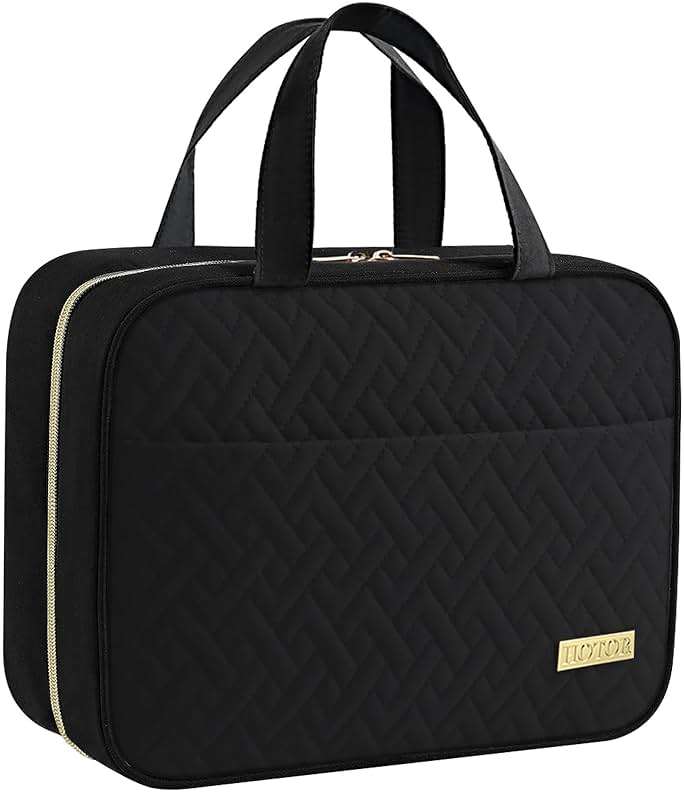 HOTOR Travel Toiletry Bag - Hanging Toiletry Bag for Women & Men, Makeup Bag/Big Comparment, Waterproof for Travel Accessories, Travel Essentials, Large, Black - Image 1