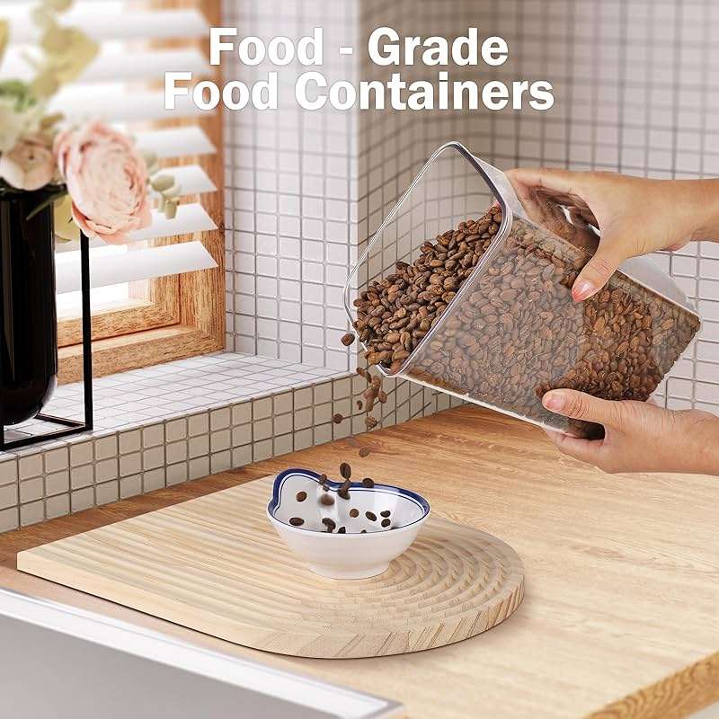 Melovom 12 Pcs Pop Food Storage Containers Airtight Food Storage Containers Set with Lids Kitchen Pantry Organization and Storage, 3.4Qt, 2.8Qt, 2.1Qt, 1.2Qt - Image 8