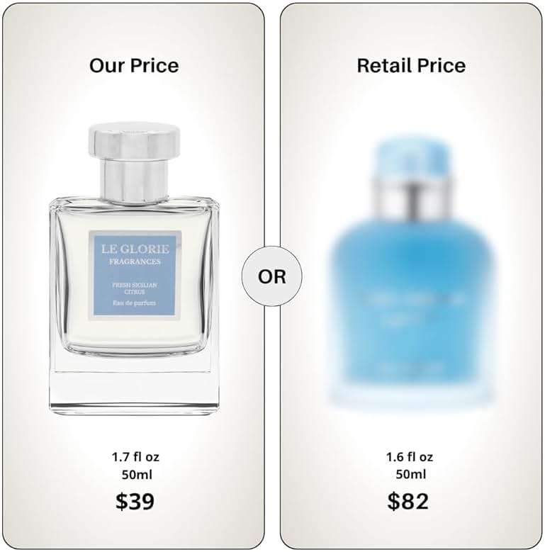 Le Glorie Fragrances Inspired by L*ght Blue, Fresh Sicilian Citrus EDP, Long Lasting 12-14 Hours Perfume Spray for Men, Unisex, All Skin Types, Cruelty Free - 1.7 Fl oz 50ml - Image 2