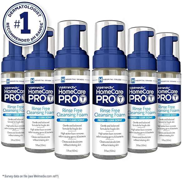 Welmedix No Rinse Cleansing Foam - Rinse Free & Waterless Body Wash, 3-in-1 Shampoo & Foaming Cleanser, Hospital Grade & pH Balanced - Pack of 6 - Image 2