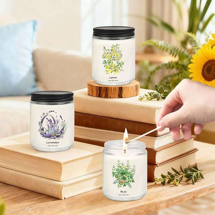 6 Pack Scented Candles Gift Set for Women, Soy Wax Jar Candles for Home, 37.8 oz Total Up to 300 Hours Burn Time, Fresh Scents - Lavender Lemon Mint Ocean Watermelon Vanilla Coconut - Image 7