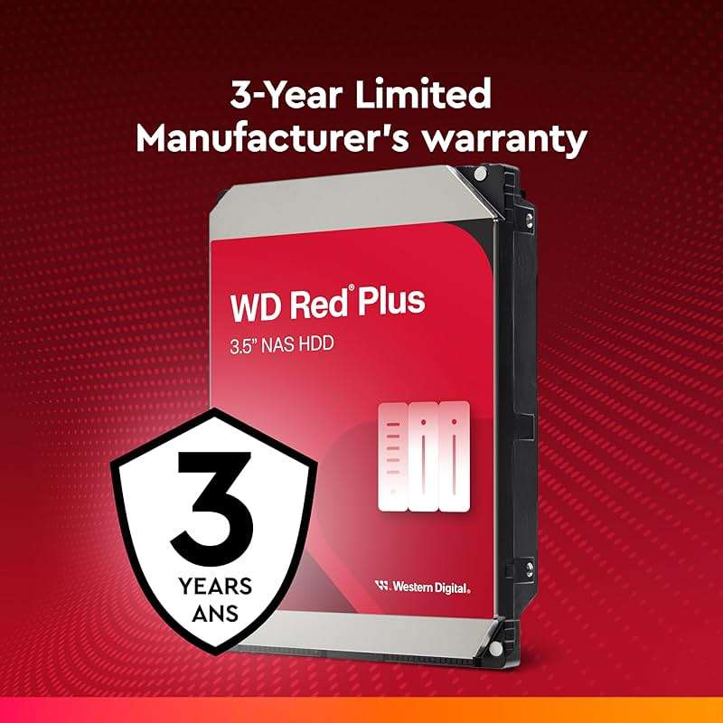 Western Digital 8TB WD Red Plus NAS Internal Hard Drive HDD - 5640 RPM, SATA 6 Gb/s, CMR, 256 MB Cache, 3.5" - WD80EFPX - Image 6
