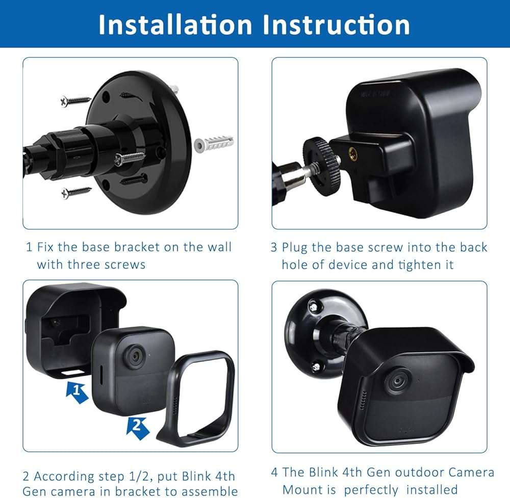 All New Blink Outdoor 4/2K+ Camera Mounting Brackets,3 Pack Weatherproof Protective Housing and 360 Degree Adjustable with Sync Module Core/XR Wall Mount (Blink Camera is Not Included) - Image 6