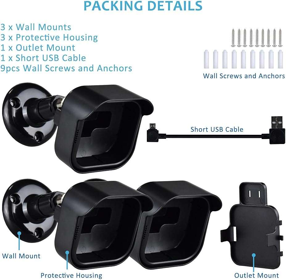 All New Blink Outdoor 4/2K+ Camera Mounting Brackets,3 Pack Weatherproof Protective Housing and 360 Degree Adjustable with Sync Module Core/XR Wall Mount (Blink Camera is Not Included) - Image 7