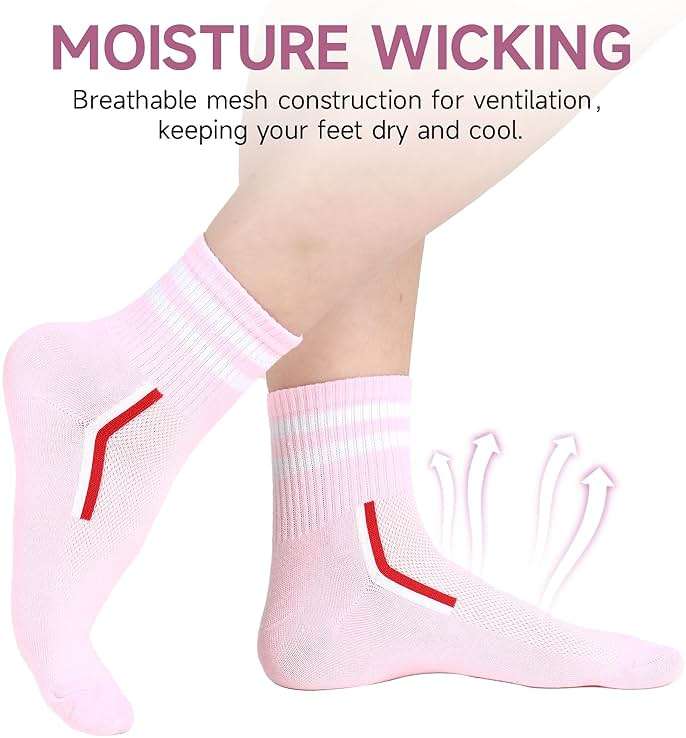 IDALOP 20 Pairs Women‘s Colorful Athletic Crew Socks Casual Soft Lightweight Quarter - Image 2