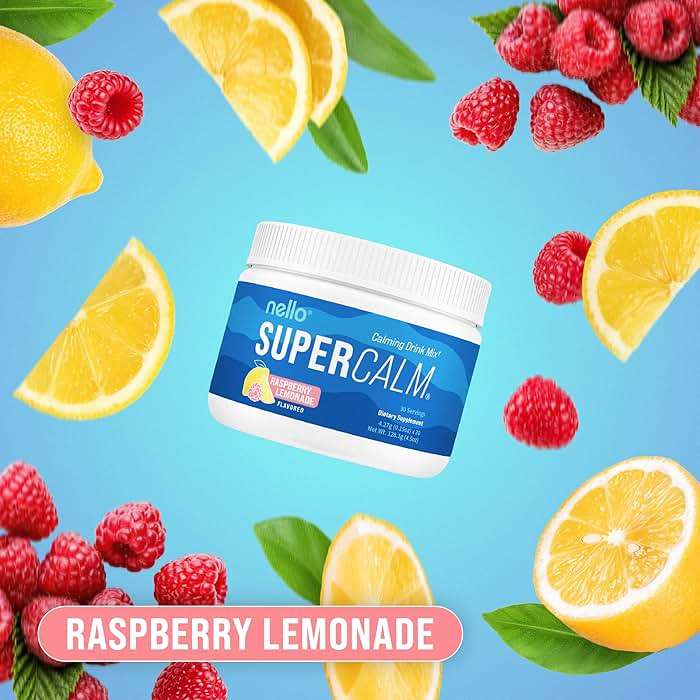 Nello Supercalm Powdered Drink Mix Tub, Cortisol Reducer*, Sleep Aid Supplement, L Theanine, Ksm-66 Ashwagandha, Magnesium Glycinate, Vitamin D 3, No Sugar, Non GMO, 30 Ct, Raspberry Lemonade - Image 2