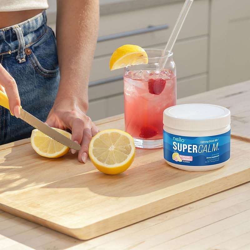 Nello Supercalm Powdered Drink Mix Tub, Cortisol Reducer*, Sleep Aid Supplement, L Theanine, Ksm-66 Ashwagandha, Magnesium Glycinate, Vitamin D 3, No Sugar, Non GMO, 30 Ct, Raspberry Lemonade - Image 5