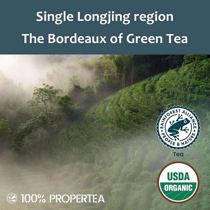 100% Propertea Organic Green Tea Bags,100 Count Eco-Friendly Tea Bags,Hot or Iced,Unsweetened,Low Caffeine, Rich in Antioxidants, Resealable Pouch,Classic Taste - Image 3