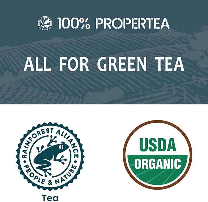 100% Propertea Organic Green Tea Bags,100 Count Eco-Friendly Tea Bags,Hot or Iced,Unsweetened,Low Caffeine, Rich in Antioxidants, Resealable Pouch,Classic Taste - Image 6