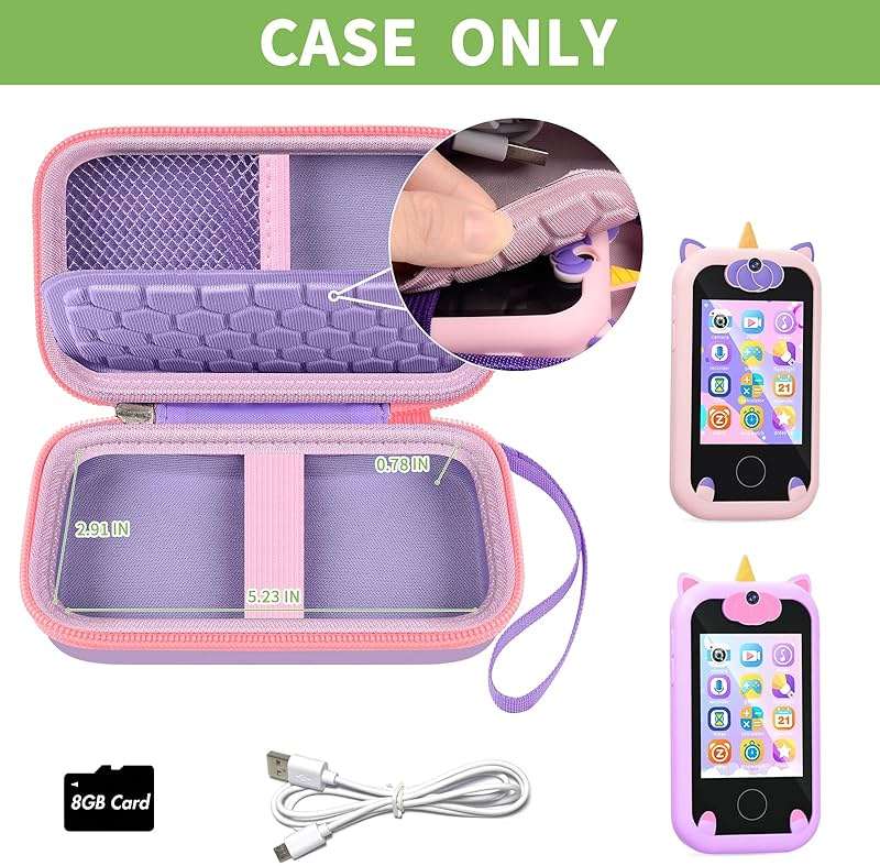 ALKOO Kids Smartphone Case | AI Digital Camera Bag | for Luoba/for WEOLULI/for Joozfee/for VOGBY Learning Toys | Holder for Play Cell Phone Size Up to 5 in(L) * 2.7 in(W) | Over 7 Years Age (Purple) - Image 2