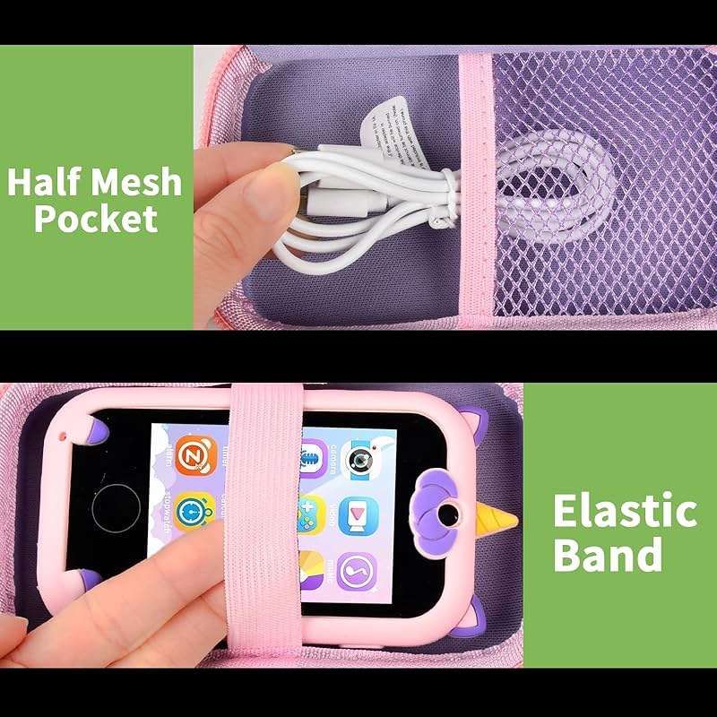 ALKOO Kids Smartphone Case | AI Digital Camera Bag | for Luoba/for WEOLULI/for Joozfee/for VOGBY Learning Toys | Holder for Play Cell Phone Size Up to 5 in(L) * 2.7 in(W) | Over 7 Years Age (Purple) - Image 4