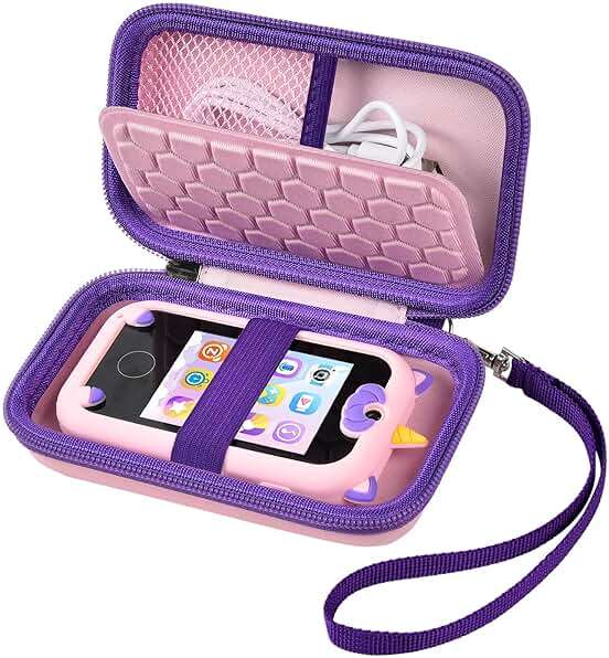 ALKOO Kids Smartphone Case | AI Digital Camera Bag | for Luoba/for WEOLULI/for Joozfee/for VOGBY Learning Toys | Holder for Play Cell Phone Size Up to 5 in(L) * 2.7 in(W) | Over 7 Years Age (Pink) - Image 1