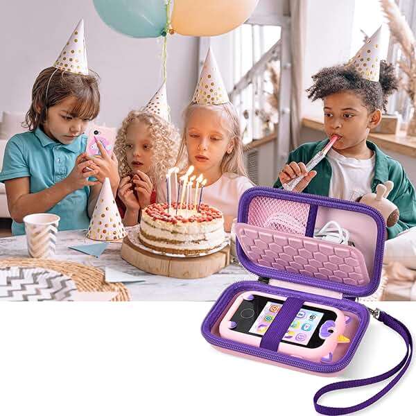 ALKOO Kids Smartphone Case | AI Digital Camera Bag | for Luoba/for WEOLULI/for Joozfee/for VOGBY Learning Toys | Holder for Play Cell Phone Size Up to 5 in(L) * 2.7 in(W) | Over 7 Years Age (Pink) - Image 6