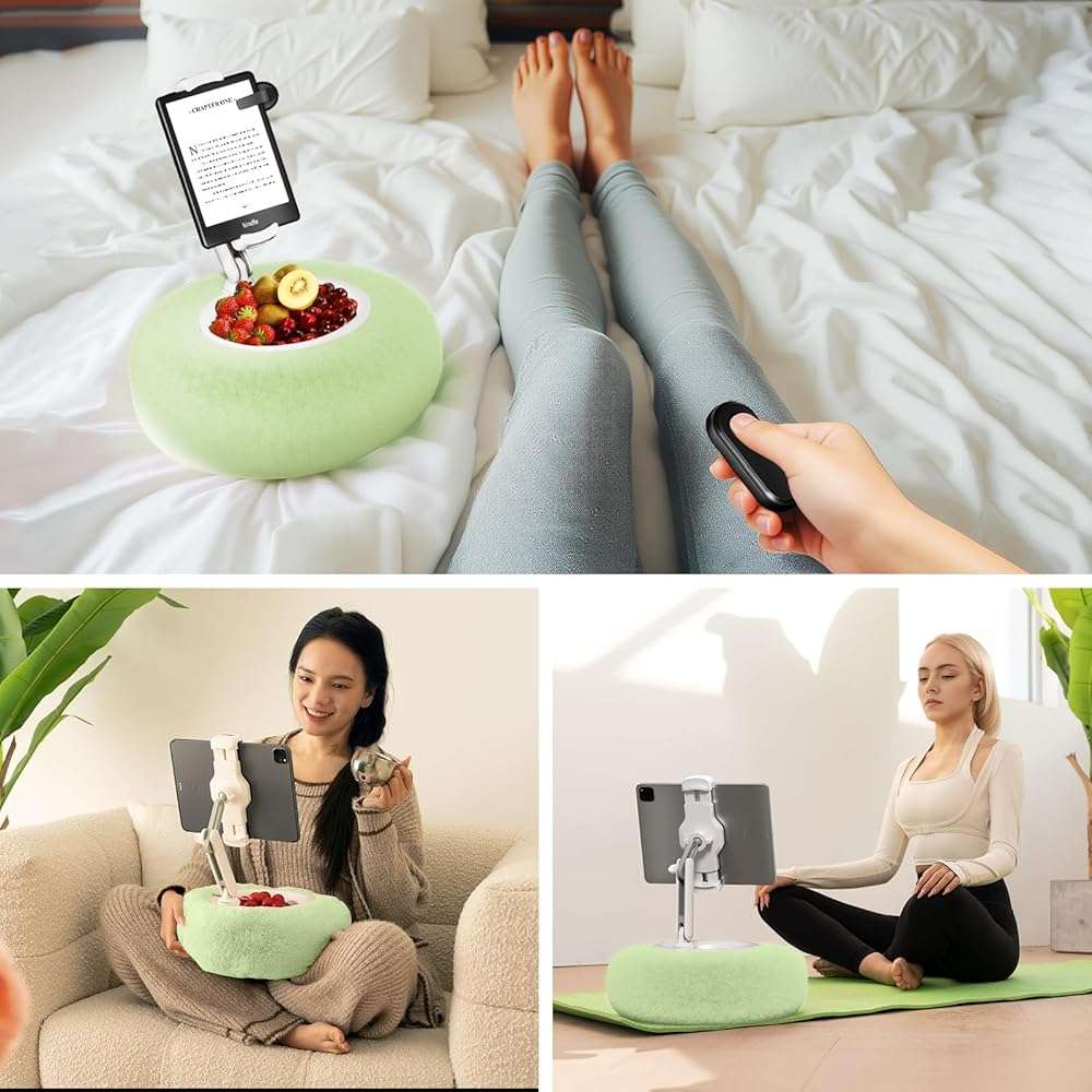 SupeDesk Tablet Pillow Stand for Bed, Adjustable Tablet Stand with Detachable Snack Bowl, Phone Stand for Bed, Kindle Holder, iPad Holder, Tablet Holder for Reading, Watching Videos and Streaming - Image 2