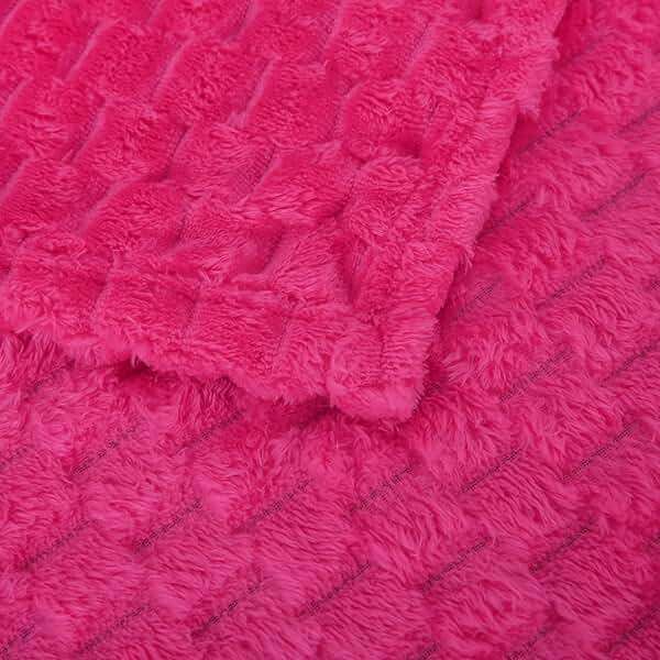 Puncuntex Hot Pink Throw Blanket 50"×60" inches Gifts for Mom Fuzzy 3D Jacquard Decorative Flannel Fleece Super Soft Plush Cozy Blanket for Couch Sofa Chair Lightweight - Image 8