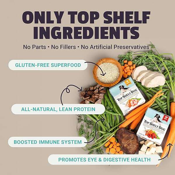 TOP SHELF DOG Fresh Beef Dog Food | Kibble Topper or Complete Meal | Human Grade Ingredients | Shelf Stable No Prep | Picky Eaters, Sensitive Stomachs, Seniors & Puppies | 6 x 8.75oz Cartons - Image 8