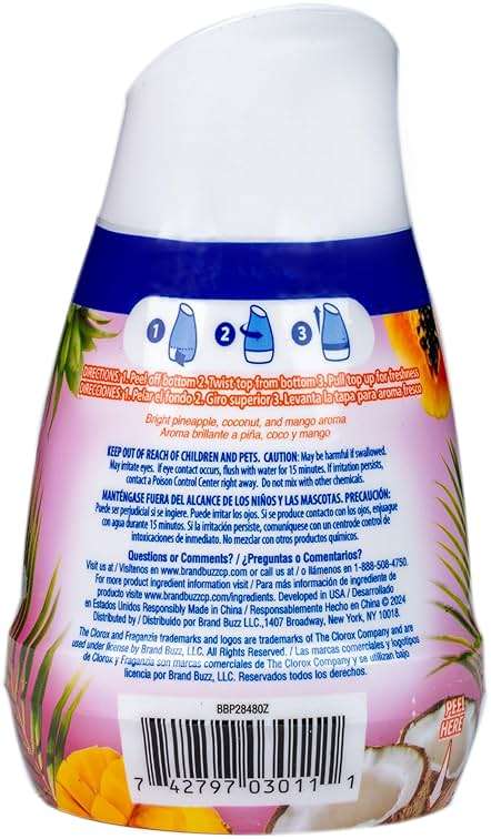 Clorox Fraganzia Gel Air Freshener Cone, Hawaiian Escape Scent - No-Plug, Battery-Free Air Freshener for Small Rooms, Closets, Kitchens, Bathrooms, Offices and More, 6 Ounce - Image 3